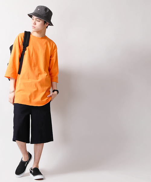 WEGO(ウィゴー)の「WEGO/ピグメント5分袖ラウンドカットソー(Tシャツ/カットソー・メンズ・オレンジ/スミクロ/ロイヤルブルー/レッド・LARGE/MEDIUM)」の20枚目の写真