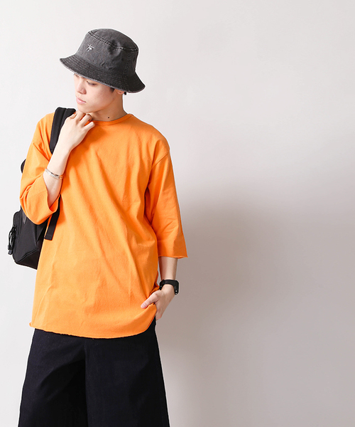 WEGO(ウィゴー)の「WEGO/ピグメント5分袖ラウンドカットソー(Tシャツ/カットソー・メンズ・オレンジ/スミクロ/ロイヤルブルー/レッド・LARGE/MEDIUM)」の22枚目の写真