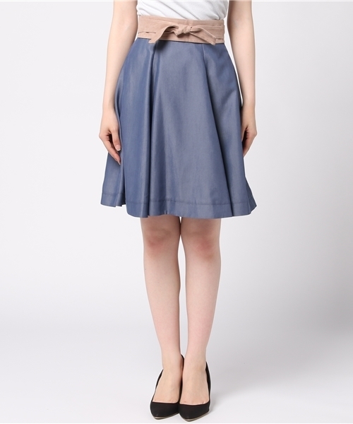 PROPORTION BODY DRESSING（プロポーションボディドレッシング）の「【CanCam7月号掲載】マイクロピーチフレアスカート（スカート・レディース・ブルー/オレンジ/ブルー系その他/ベビーピンク・1/2/3）」の5枚目の写真