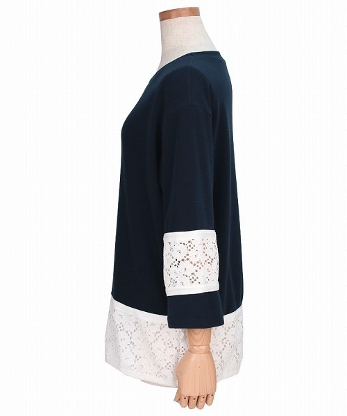 reca(レカ)の「切り替え花柄レースデザインカットソー(Tシャツ/カットソー・レディース・ネイビー/ライトブルー/ピンク系その他/オフホワイト・FREE)」の10枚目の写真