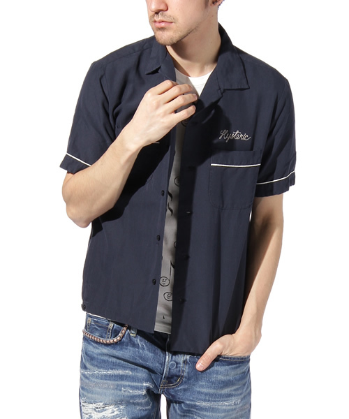 HYSTERIC GLAMOUR（ヒステリックグラマー）の「HYS TIMES pt 半袖ボーリングSH（シャツ/ブラウス・メンズ・レッド/ネイビー/ブラック・SMALL/MEDIUM/LARGE）」の2枚目の写真