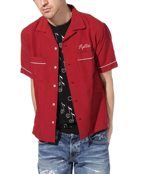 HYSTERIC GLAMOUR（ヒステリックグラマー）の「HYS TIMES pt 半袖ボーリングSH（シャツ/ブラウス・メンズ・レッド/ネイビー/ブラック・SMALL/MEDIUM/LARGE）」の6枚目の写真