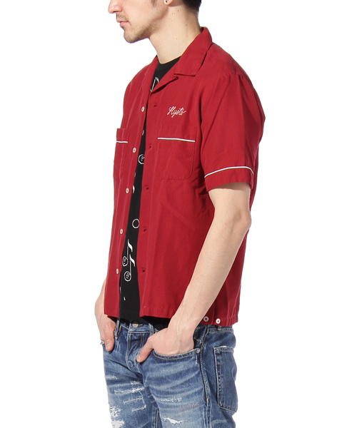 HYSTERIC GLAMOUR（ヒステリックグラマー）の「HYS TIMES pt 半袖ボーリングSH（シャツ/ブラウス・メンズ・レッド/ネイビー/ブラック・SMALL/MEDIUM/LARGE）」の7枚目の写真