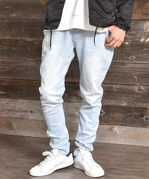 MinoriTY（マイノリティ）の「ストレッチスーパースキニーデニムパンツ（デニムパンツ・メンズ・ブラック/サックスブルー/ブルー系その他/ホワイト/グレー/インディゴブルー・M/XL/S/L）」の6枚目の写真