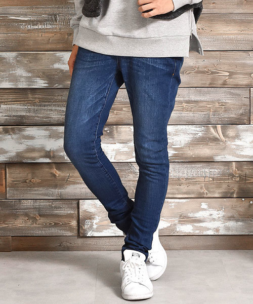 MinoriTY（マイノリティ）の「ストレッチスーパースキニーデニムパンツ（デニムパンツ・メンズ・ブラック/サックスブルー/ブルー系その他/ホワイト/グレー/インディゴブルー・M/XL/S/L）」の5枚目の写真