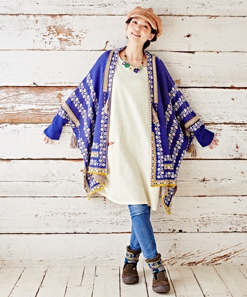 チャイハネ(チャイハネ)の「【チャイハネ】クロッシェレースフラワーネックレス(ネックレス・レディース・パープル/ピンク/ブルー・FREE)」の5枚目の写真