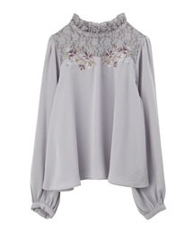 axes femme | レース切替刺繍ブラウス(シャツ/ブラウス)