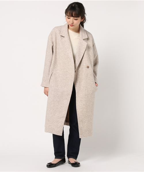 earth music&ecology（アースミュージックアンドエコロジー）の「・ビックシルエットチェスターコート（チェスターコート・レディース・ベージュ/ネイビー/ライトグレー・FREE）」の13枚目の写真