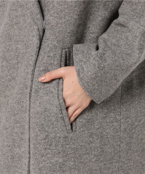 earth music&ecology（アースミュージックアンドエコロジー）の「・ビックシルエットチェスターコート（チェスターコート・レディース・ベージュ/ネイビー/ライトグレー・FREE）」の8枚目の写真