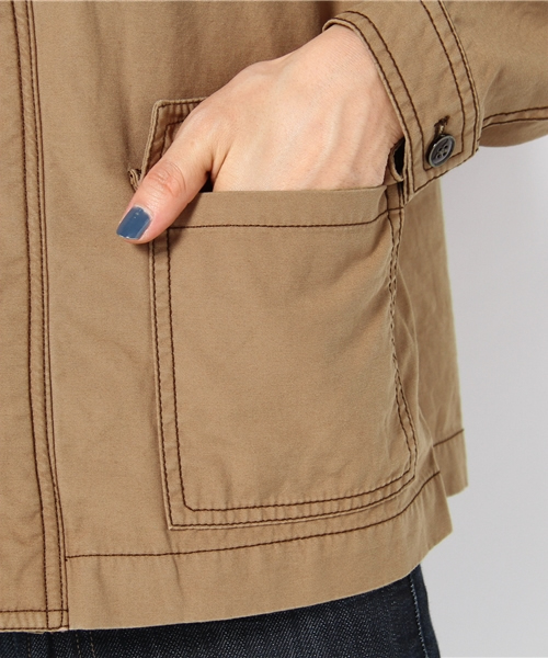 DISCOAT(ディスコート)の「ビジューテープ付ミリタリーコート(ミリタリージャケット・レディース・キャメル/カーキ・フリ-)」の10枚目の写真