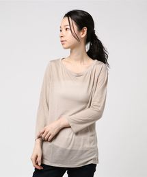 テンセル ボートネック 七分袖