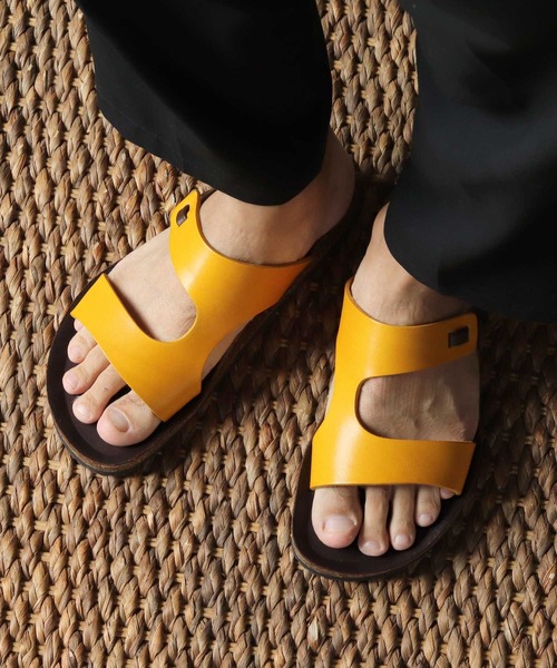 whoop-de-doo（フープディドゥ）の「whoop-de-doo/フープディドゥ（478011）イタリアンレザー フットベッドサンダル（サンダル・メンズ・ブラック/ダークブラウン/ブラウン/レッド/ネイビー/イエロー/グリーン・40/41/42/43/39/44/35/36/37/38/45）」の6枚目の写真