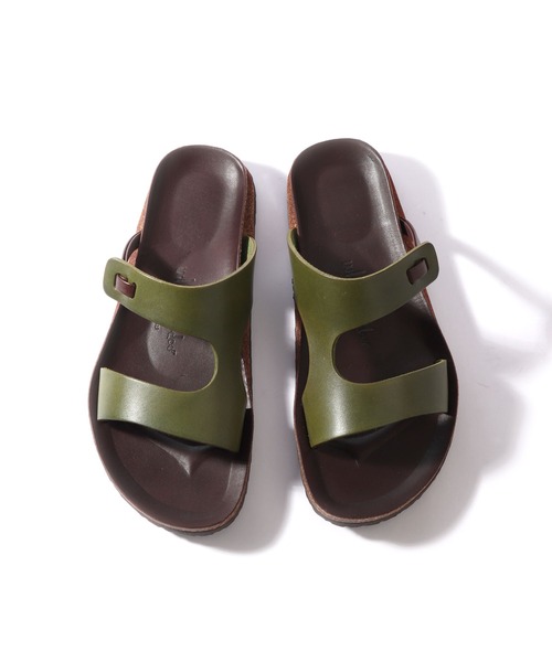 whoop-de-doo（フープディドゥ）の「whoop-de-doo/フープディドゥ（478011）イタリアンレザー フットベッドサンダル（サンダル・メンズ・ブラック/ダークブラウン/ブラウン/レッド/ネイビー/イエロー/グリーン・40/41/42/43/39/44/35/36/37/38/45）」の4枚目の写真