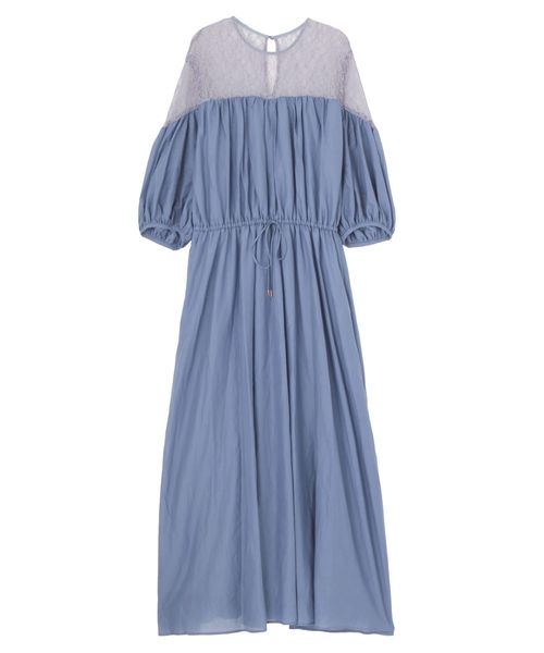 LAGUNAMOON（ラグナムーン）の「シアーボリュームマキシワンピース（ワンピース・レディース・ブラウン/イエロー/ブルー・SMALL/MEDIUM）」の6枚目の写真