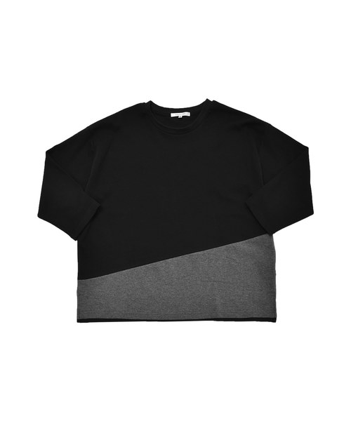 MinoriTY（マイノリティ）の「バイカラーポンチ素材8分袖ビッグTシャツ（Tシャツ/カットソー・メンズ・ホワイト系その他/ブラック系その他/グレー系その他/ブラウン系その他/グリーン系その他/パープル系その他・M/L）」の12枚目の写真