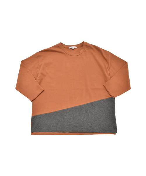 MinoriTY（マイノリティ）の「バイカラーポンチ素材8分袖ビッグTシャツ（Tシャツ/カットソー・メンズ・ホワイト系その他/ブラック系その他/グレー系その他/ブラウン系その他/グリーン系その他/パープル系その他・M/L）」の14枚目の写真