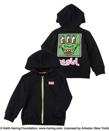 X-girl Stages | “Keith  Haring”  ZIP-UP  SWEAT  HOODIE (12M～3T)(パーカー)