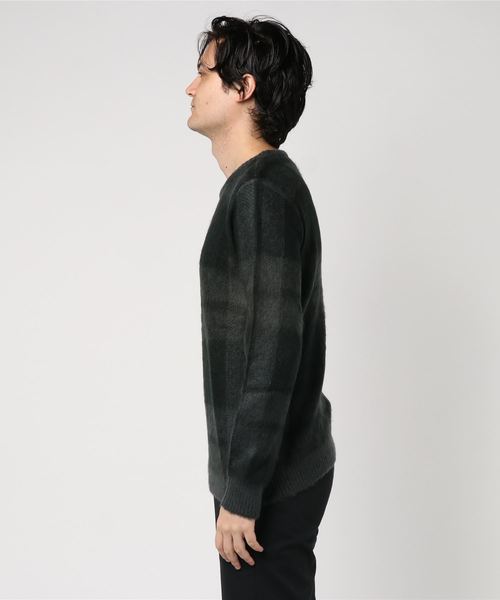 STYLEBLOCK(スタイルブロック)の「ジャカードチェック柄クルーネックニット(ニット/セーター・メンズ・グレー/レッド/ブルー系その他/ブルー系その他2/ワイン/ピンク・LL/L/M)」の7枚目の写真