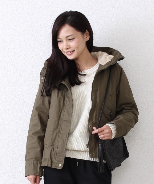 coen（コーエン）の「ショートモッズコート§（モッズコート・レディース・モカ/オリーブ/ロイヤルブルー・MEDIUM/LARGE）」の3枚目の写真