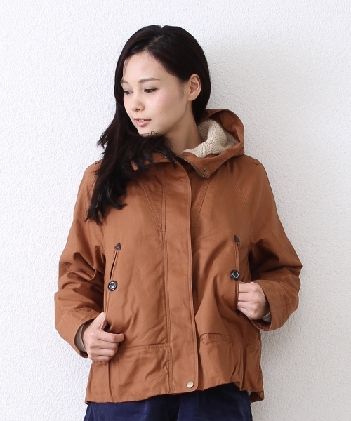 coen（コーエン）の「ショートモッズコート§（モッズコート・レディース・モカ/オリーブ/ロイヤルブルー・MEDIUM/LARGE）」の2枚目の写真