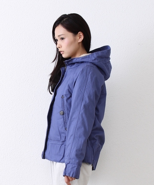 coen（コーエン）の「ショートモッズコート§（モッズコート・レディース・モカ/オリーブ/ロイヤルブルー・MEDIUM/LARGE）」の4枚目の写真