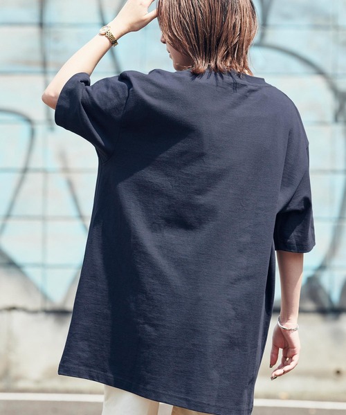 MONO-MART（モノマート）の「ヘビーウェイト ビッグシルエット USAコットン プルオーバー 無地T トップス Tシャツ (1/2 sleeve)（Tシャツ/カットソー・メンズ・ブラック/オリーブ/グレー/ホワイト/ネイビー/ピンク/ラベンダー/サックスブルー/グリーン/ワイン/ベージュ系その他/チャコール/ブルー系その他/パープル/イエロー系その他/ダークブラウン/グリーン系その他・L/M/XL）」の22枚目の写真