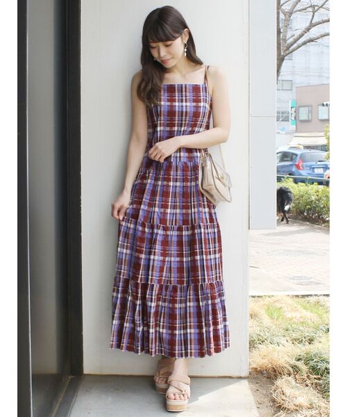 セール チェック柄ティアードキャミワンピース ワンピース Mercuryduo マーキュリーデュオ のファッション通販 Zozotown