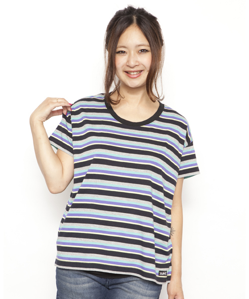 X-girl（エックスガール）の「VARIOUS S/S TOP（Tシャツ/カットソー・レディース・ピンク/ホワイト/グレー/ブラック・1/2）」の4枚目の写真