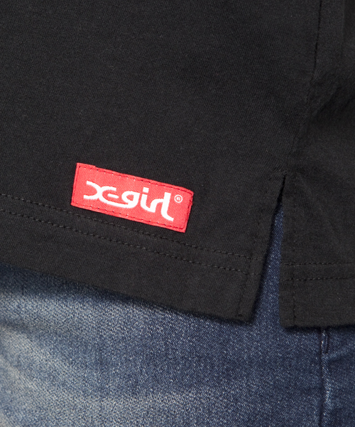 X-girl（エックスガール）の「VARIOUS S/S TOP（Tシャツ/カットソー・レディース・ピンク/ホワイト/グレー/ブラック・1/2）」の8枚目の写真