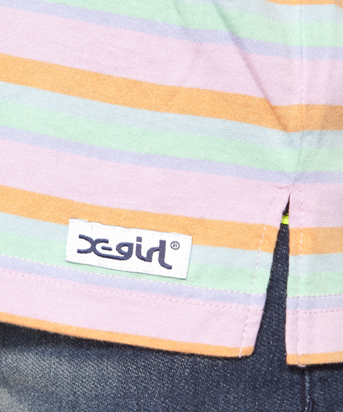 X-girl（エックスガール）の「VARIOUS S/S TOP（Tシャツ/カットソー・レディース・ピンク/ホワイト/グレー/ブラック・1/2）」の10枚目の写真