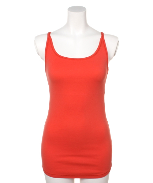 PLST(プラステ)の「リブキャミソール(タンクトップ・レディース・ホワイト/グレー/ヘザーグレー/インディゴブルー/ネイビー/オレンジ/ホワイト×ネイビー・2)」の1枚目の写真