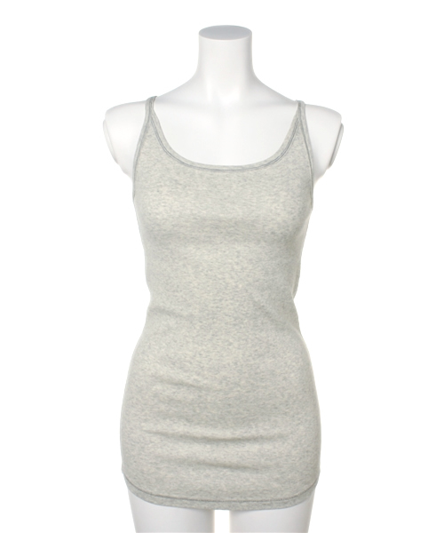 PLST(プラステ)の「リブキャミソール(タンクトップ・レディース・ホワイト/グレー/ヘザーグレー/インディゴブルー/ネイビー/オレンジ/ホワイト×ネイビー・2)」の5枚目の写真