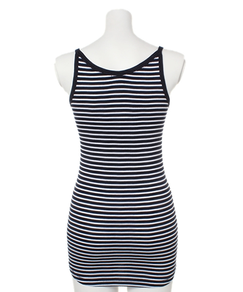 PLST(プラステ)の「リブキャミソール(タンクトップ・レディース・ホワイト/グレー/ヘザーグレー/インディゴブルー/ネイビー/オレンジ/ホワイト×ネイビー・2)」の9枚目の写真