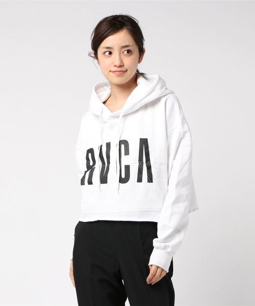 RVCA(ルーカ)の「【RVCA/ルーカ】FRESHMAN PULLOVER カットオフロゴプリントプルオーバーパーカー(パーカー・レディース・ホワイト/ブラック/杢グレー・SMALL/X-SMALL)」の6枚目の写真