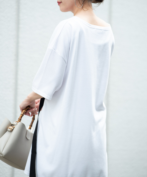 Aunt Marie's(アントマリーズ)の「AUNT MARIE'S ベルト付きポンチBIGカットソー(Tシャツ/カットソー・レディース・ホワイト/ブラック/ベージュ/グリーン・FREE)」の9枚目の写真