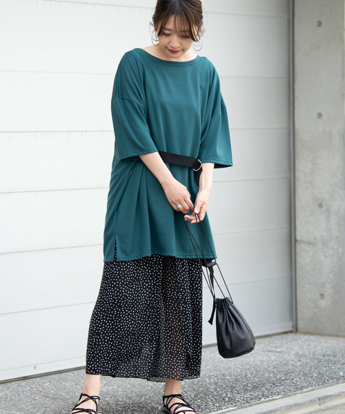 Aunt Marie's(アントマリーズ)の「AUNT MARIE'S ベルト付きポンチBIGカットソー(Tシャツ/カットソー・レディース・ホワイト/ブラック/ベージュ/グリーン・FREE)」の20枚目の写真