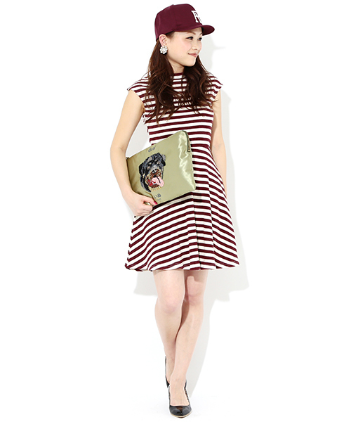 Ray BEAMS(レイビームス)の「Ray BEAMS / ボーダーノースリーブ フレアーワンピース(ワンピース・レディース・チャコールグレー/ワイン/グリーン系その他・0/1)」の14枚目の写真