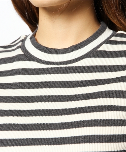 Ray BEAMS(レイビームス)の「Ray BEAMS / ボーダーノースリーブ フレアーワンピース(ワンピース・レディース・チャコールグレー/ワイン/グリーン系その他・0/1)」の8枚目の写真