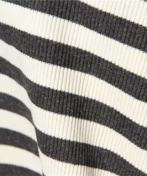 Ray BEAMS(レイビームス)の「Ray BEAMS / ボーダーノースリーブ フレアーワンピース(ワンピース・レディース・チャコールグレー/ワイン/グリーン系その他・0/1)」の12枚目の写真