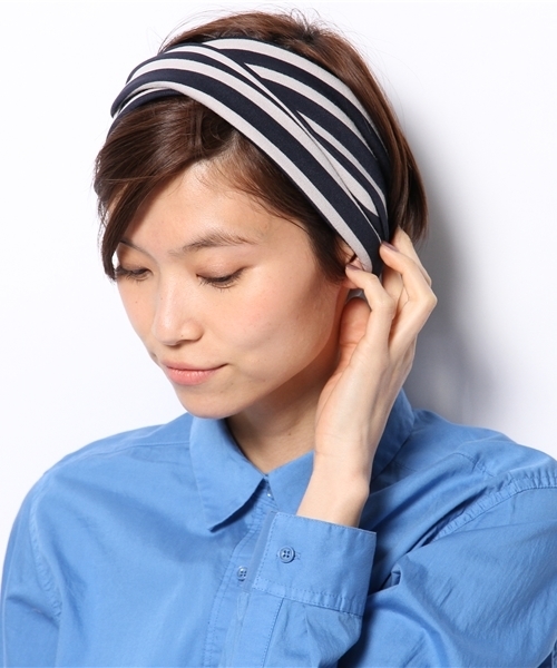 SMELLY（スメリー）の「SMELLY ボーダーヘアバンド（ヘアバンド・レディース・ブラック系その他/ベージュ系その他/ブルー系その他・ONE）」の7枚目の写真