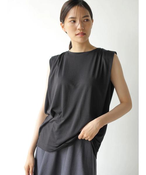 AMERICAN HOLIC（アメリカンホリック）の「バックタックノースリーブプルオーバー（Tシャツ/カットソー・レディース・ブラック/ブラウン/オフホワイト/モカ・M/L）」の16枚目の写真