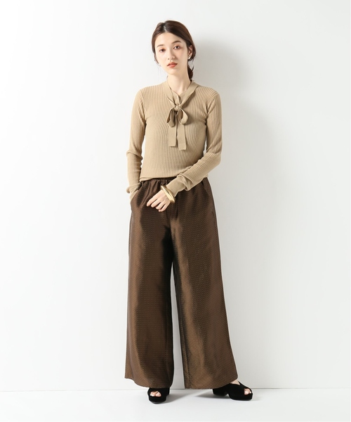 IENA LA BOUCLE(イエナラブークル)の「IENA LA BOUCLE laspalmas タイ付きヘンリーネックニット◆(ニット/セーター・レディース・ベージュ/ネイビー/ブラウン/ピンク・FREE)」の13枚目の写真