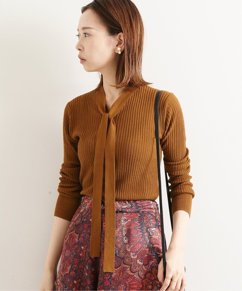 IENA LA BOUCLE(イエナラブークル)の「IENA LA BOUCLE laspalmas タイ付きヘンリーネックニット◆(ニット/セーター・レディース・ベージュ/ネイビー/ブラウン/ピンク・FREE)」の22枚目の写真