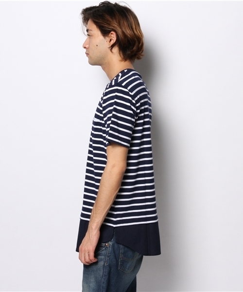 WEGO（ウィゴー）の「WEGO/シャツレイヤーボーダーTシャツ（Tシャツ/カットソー・メンズ・ブラック/ネイビー・MEDIUM/LARGE）」の10枚目の写真