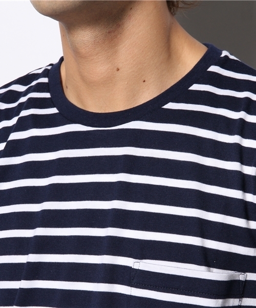 WEGO（ウィゴー）の「WEGO/シャツレイヤーボーダーTシャツ（Tシャツ/カットソー・メンズ・ブラック/ネイビー・MEDIUM/LARGE）」の4枚目の写真