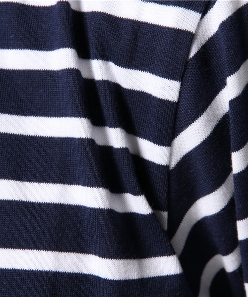 WEGO（ウィゴー）の「WEGO/シャツレイヤーボーダーTシャツ（Tシャツ/カットソー・メンズ・ブラック/ネイビー・MEDIUM/LARGE）」の8枚目の写真