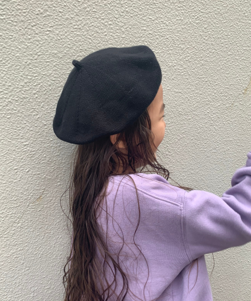 LOWRYS FARM（ローリーズファーム）の「コットンベレー帽　848761（ハンチング/ベレー帽・キッズ・ブラック/グレー/アイボリー・FREE）」の2枚目の写真