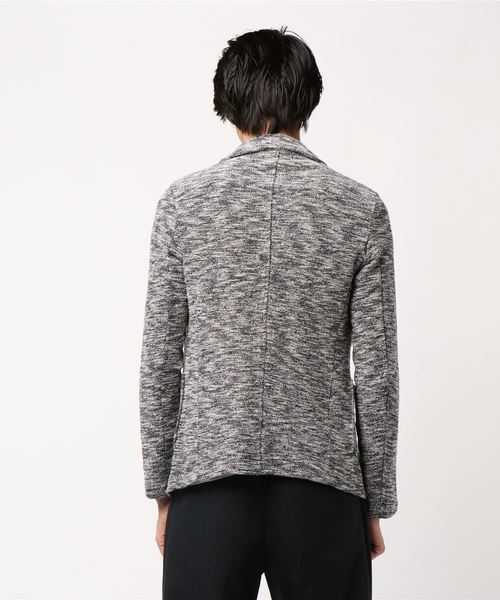 Bling Leads（ブリングリーズ）の「【Bl】スラブ裏毛テーラードジャケット（テーラードジャケット・メンズ・ブラック×ホワイト/ブルー系その他/グレー×ホワイト・MEDIUM/LARGE/X-LARGE）」の5枚目の写真