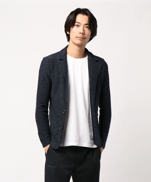 Bling Leads（ブリングリーズ）の「【Bl】スラブ裏毛テーラードジャケット（テーラードジャケット・メンズ・ブラック×ホワイト/ブルー系その他/グレー×ホワイト・MEDIUM/LARGE/X-LARGE）」の3枚目の写真