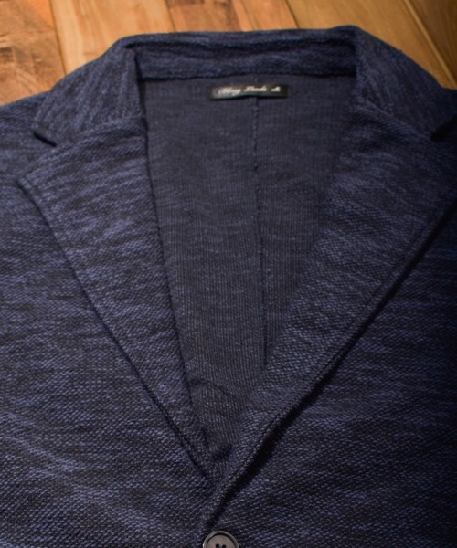 Bling Leads（ブリングリーズ）の「【Bl】スラブ裏毛テーラードジャケット（テーラードジャケット・メンズ・ブラック×ホワイト/ブルー系その他/グレー×ホワイト・MEDIUM/LARGE/X-LARGE）」の10枚目の写真